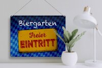 Blechschild Bayern 40x30cm Biergarten freier Eintritt