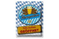 Blechschild Bayern 30x40cm Biergarten wir haben...