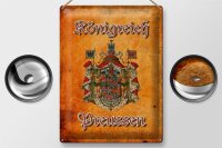 Blechschild Spruch 30x40cm Königreich Preussen Wappen Wanddeko