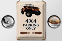 Blechschild Spruch 30x40cm 4x4 parking only Geländewagen