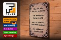 Blechschild Spruch 30x40cm wer ned liabt und wer ned lacht