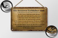 Blechschild Spruch 18x12cm die besseren Liebhaber sind