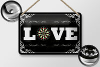 Blechschild Spruch 18x12cm Love Darts Wanddeko