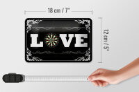 Blechschild Spruch 18x12cm Love Darts Wanddeko