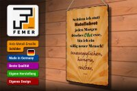 Blechschild Spruch 30x40cm statt Nutellabrot frisches Obst