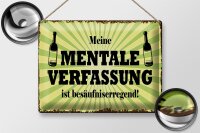 Blechschild Alkohol 40x30cm meine mentale Verfassung ist