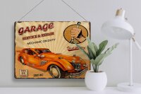 Blechschild Spruch 40x30cm Garage Service mechanic on duty