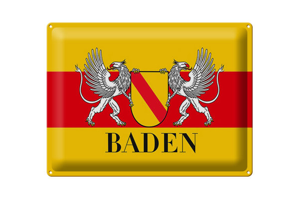 Blechschild Flagge 40x30cm Baden Wappen  Wanddeko