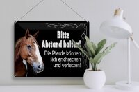 Blechschild Spruch 40x30cm bitte Abstand halten Pferde