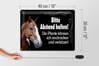 Blechschild Spruch 40x30cm bitte Abstand halten Pferde