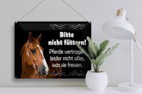 Blechschild Spruch 40x30cm bitte nicht füttern Pferde