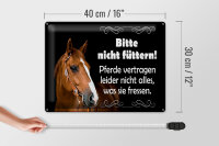 Blechschild Spruch 40x30cm bitte nicht füttern Pferde