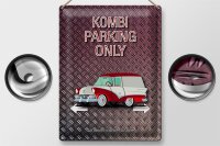 Blechschild Spruch 30x40cm Kombi parking only Auto Wanddeko