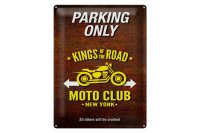 Blechschild Spruch 30x40cm parking only moto club new york