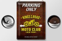 Blechschild Spruch 30x40cm parking only moto club new york