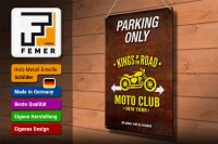 Blechschild Spruch 30x40cm parking only moto club new york