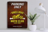 Blechschild Spruch 30x40cm parking only moto club new york