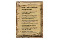 Blechschild Spruch 30x40cm die 10 Gebote des Wirtes