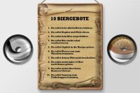 Blechschild Spruch 30x40cm 10 Biergebote du sollst kein