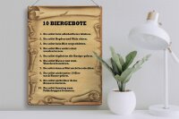 Blechschild Spruch 30x40cm 10 Biergebote du sollst kein