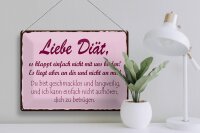 Blechschild Spruch 40x30cm liebe Diät klappt einfach nicht