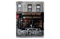 Blechschild Spruch 30x40cm Coffee new York Kaffee