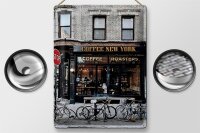Blechschild Spruch 30x40cm Coffee new York Kaffee