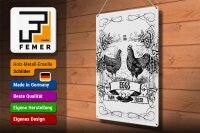 Blechschild Spruch 30x40cm EGGS farm fresh est. 1886