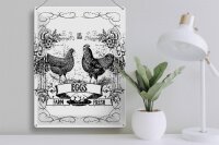 Blechschild Spruch 30x40cm EGGS farm fresh est. 1886