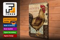 Blechschild Spruch 30x40cm Nostalgie Huhn Vintage Antik