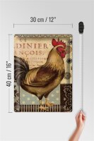 Blechschild Spruch 30x40cm Nostalgie Huhn Vintage Antik