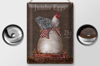Blechschild Spruch 30x40cm Huhn jumbo Eggs 25 c a dozen