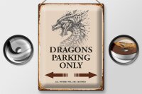 Blechschild Spruch 30x40cm Dragons parking only
