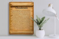 Blechschild Spruch 30x40cm Desiderata Gedicht Max Ehrmann