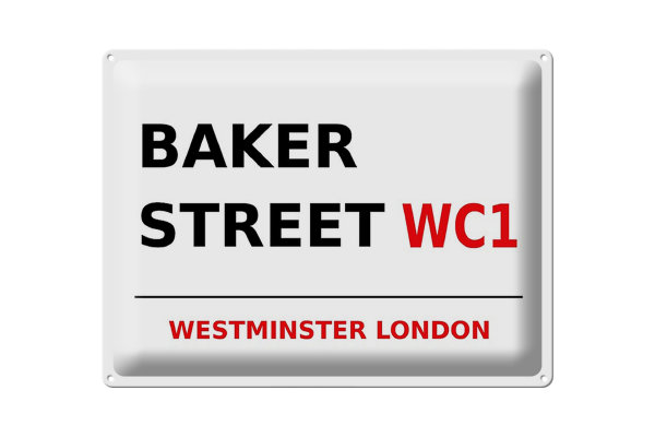 Blechschild London 40x30cm Street Baker street WC1