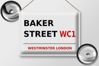 Blechschild London 40x30cm Street Baker street WC1