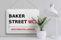 Blechschild London 40x30cm Street Baker street WC1