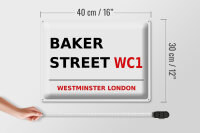 Blechschild London 40x30cm Street Baker street WC1