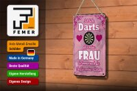 Blechschild Spruch 12x18cm ich liebe Darts aber meine Frau