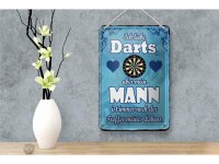 Blechschild Spruch 12x18cm ich liebe Darts aber mein Mann