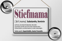 Blechschild Spruch 40x30cm Stiefmama Superheldin Freundin
