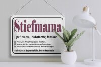 Blechschild Spruch 40x30cm Stiefmama Superheldin Freundin