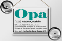 Blechschild Spruch 40x30cm Opa Handwerker bester Opa Welt