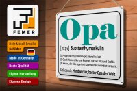 Blechschild Spruch 40x30cm Opa Handwerker bester Opa Welt