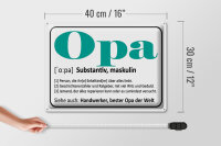 Blechschild Spruch 40x30cm Opa Handwerker bester Opa Welt