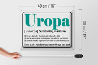 Blechschild Spruch 40x30cm Uropa Handwerker bester Uropa