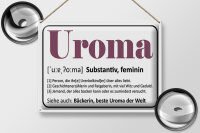 Blechschild Spruch 40x30cm Uroma Bäckerin beste Uroma Welt