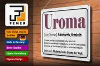 Blechschild Spruch 40x30cm Uroma Bäckerin beste Uroma Welt
