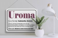 Blechschild Spruch 40x30cm Uroma Bäckerin beste Uroma Welt