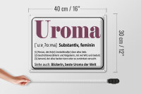 Blechschild Spruch 40x30cm Uroma Bäckerin beste Uroma Welt